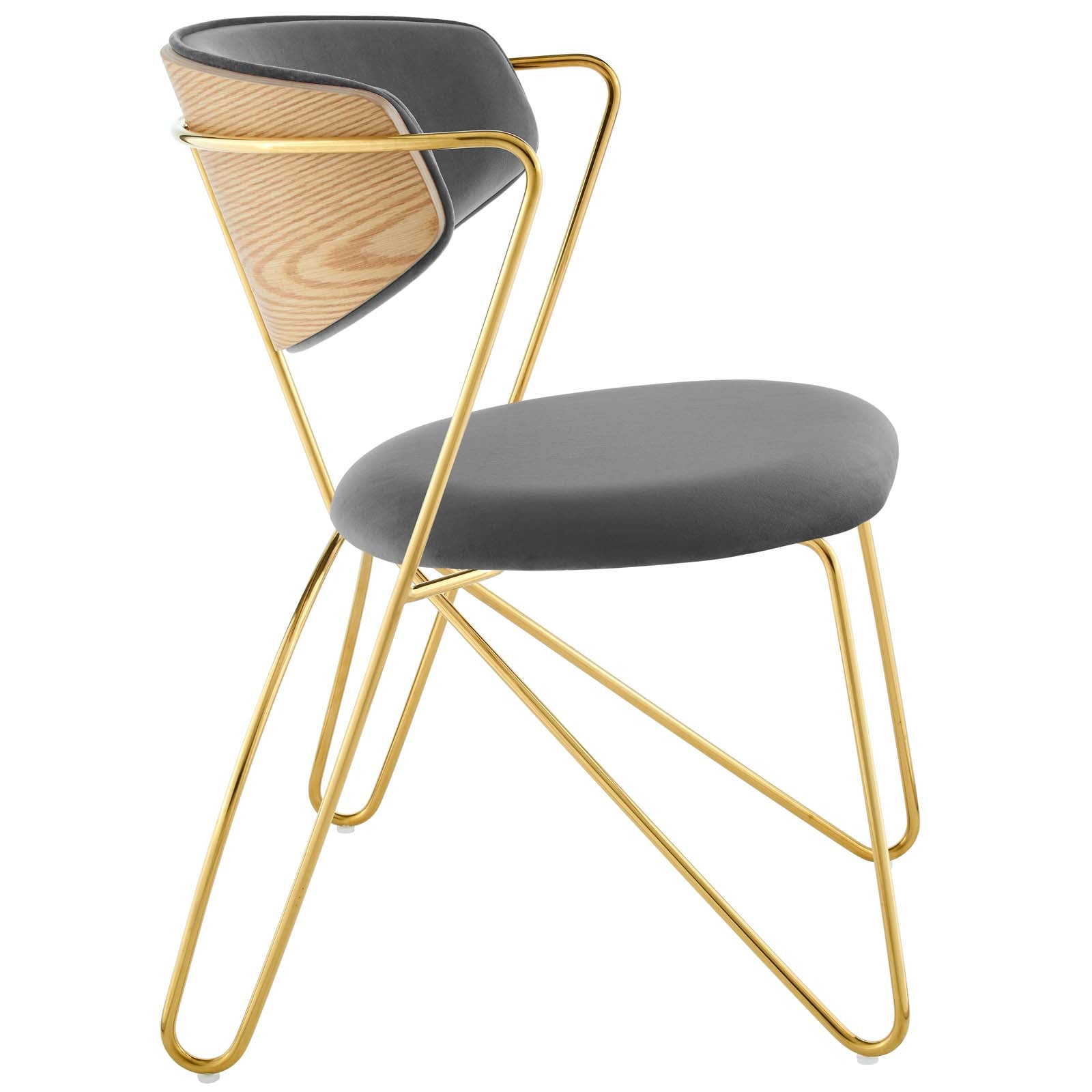 Modway Prevail Gold Stainless Steel Dining and Accent Performance Velvet Chair | Dining Chairs | Modishstore-4