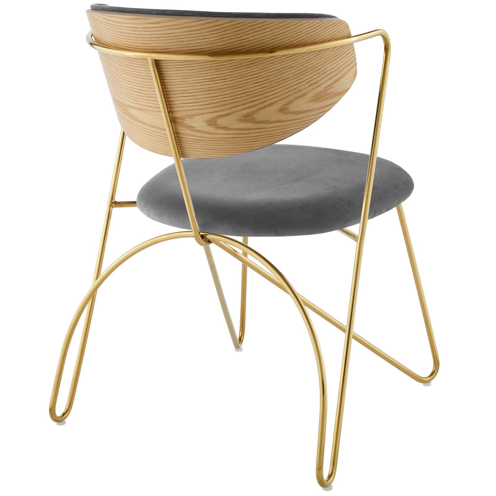 Modway Prevail Gold Stainless Steel Dining and Accent Performance Velvet Chair | Dining Chairs | Modishstore-3