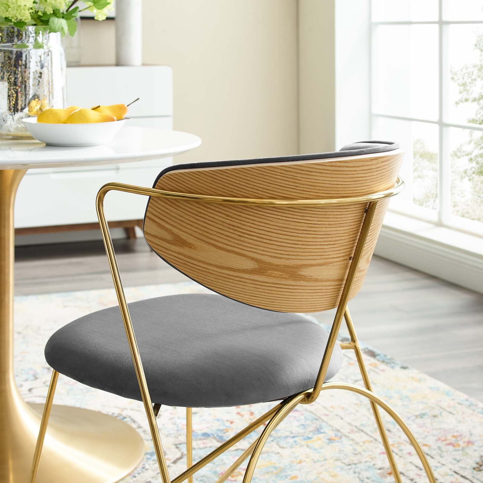 Modway Prevail Gold Stainless Steel Dining and Accent Performance Velvet Chair | Dining Chairs | Modishstore-2