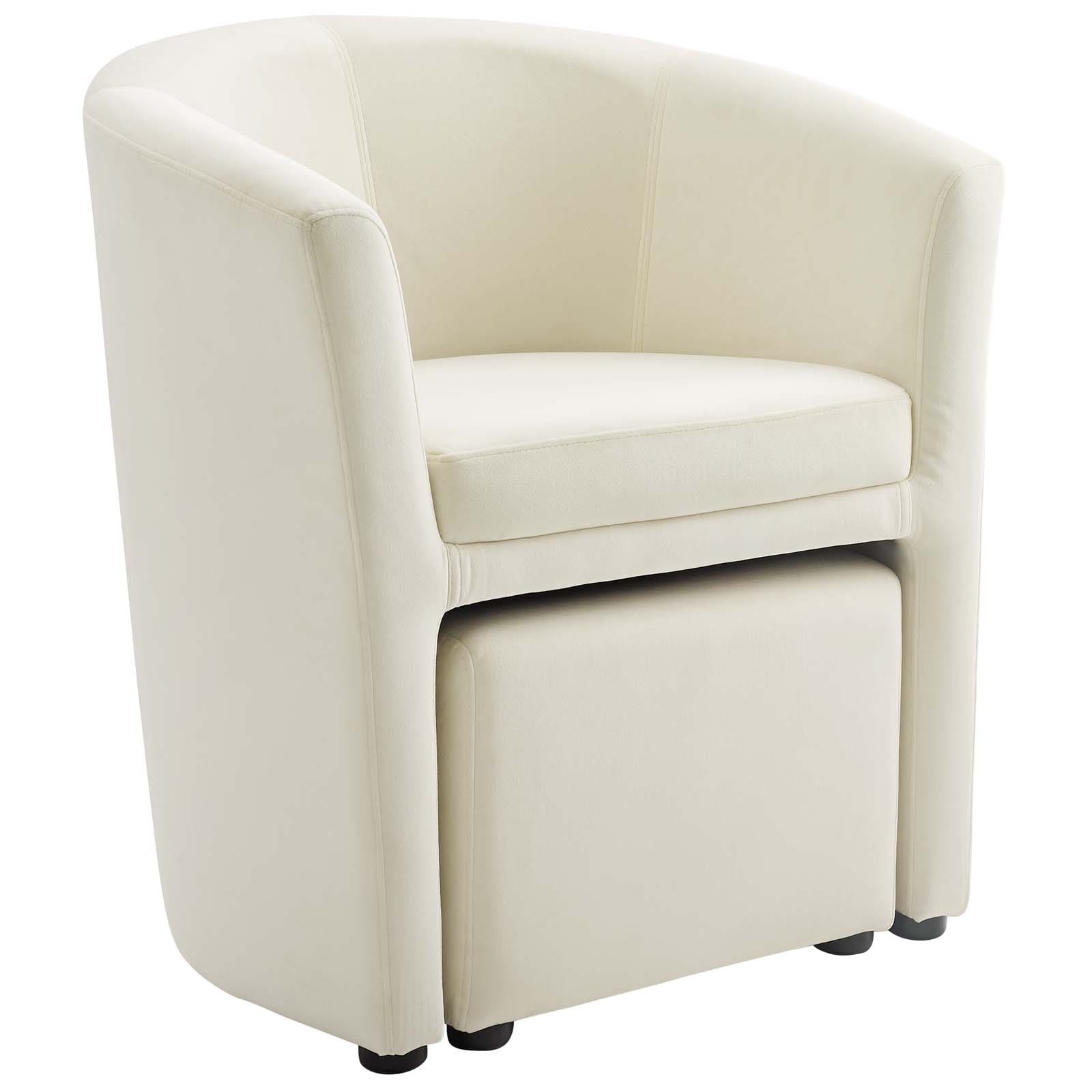 Modway Divulge Performance Velvet Arm Chair and Ottoman Set | Armchairs | 
