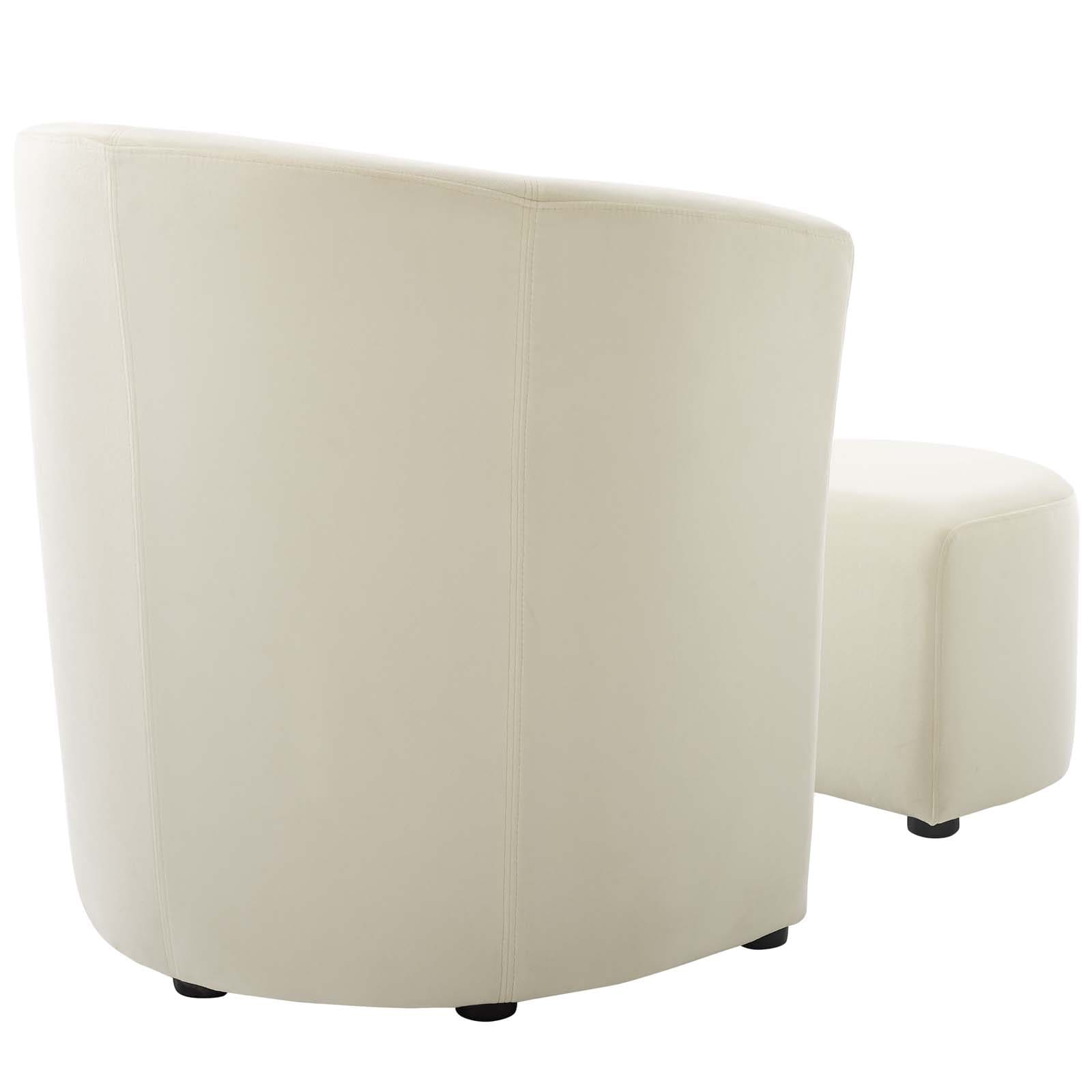 Modway Divulge Performance Velvet Arm Chair and Ottoman Set | Armchairs | 
