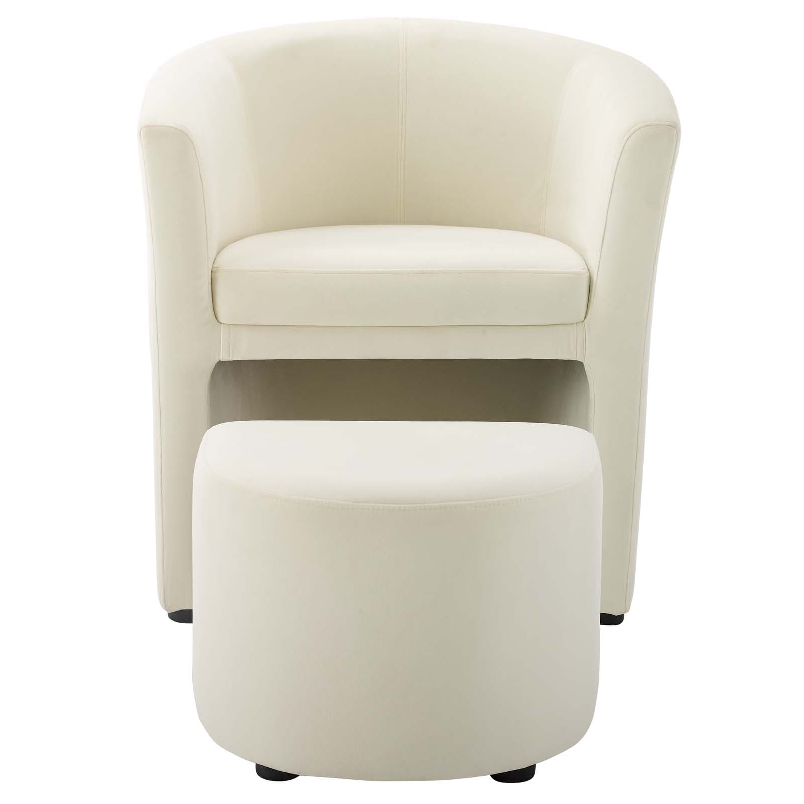 Modway Divulge Performance Velvet Arm Chair and Ottoman Set | Armchairs | 