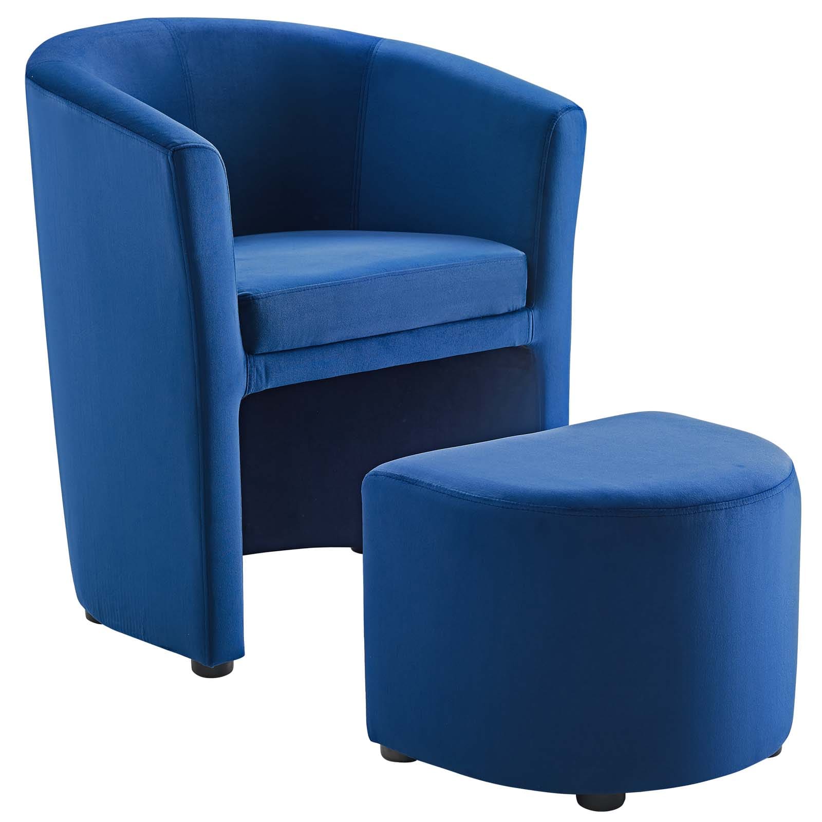 Modway Divulge Performance Velvet Arm Chair and Ottoman Set | Armchairs | 