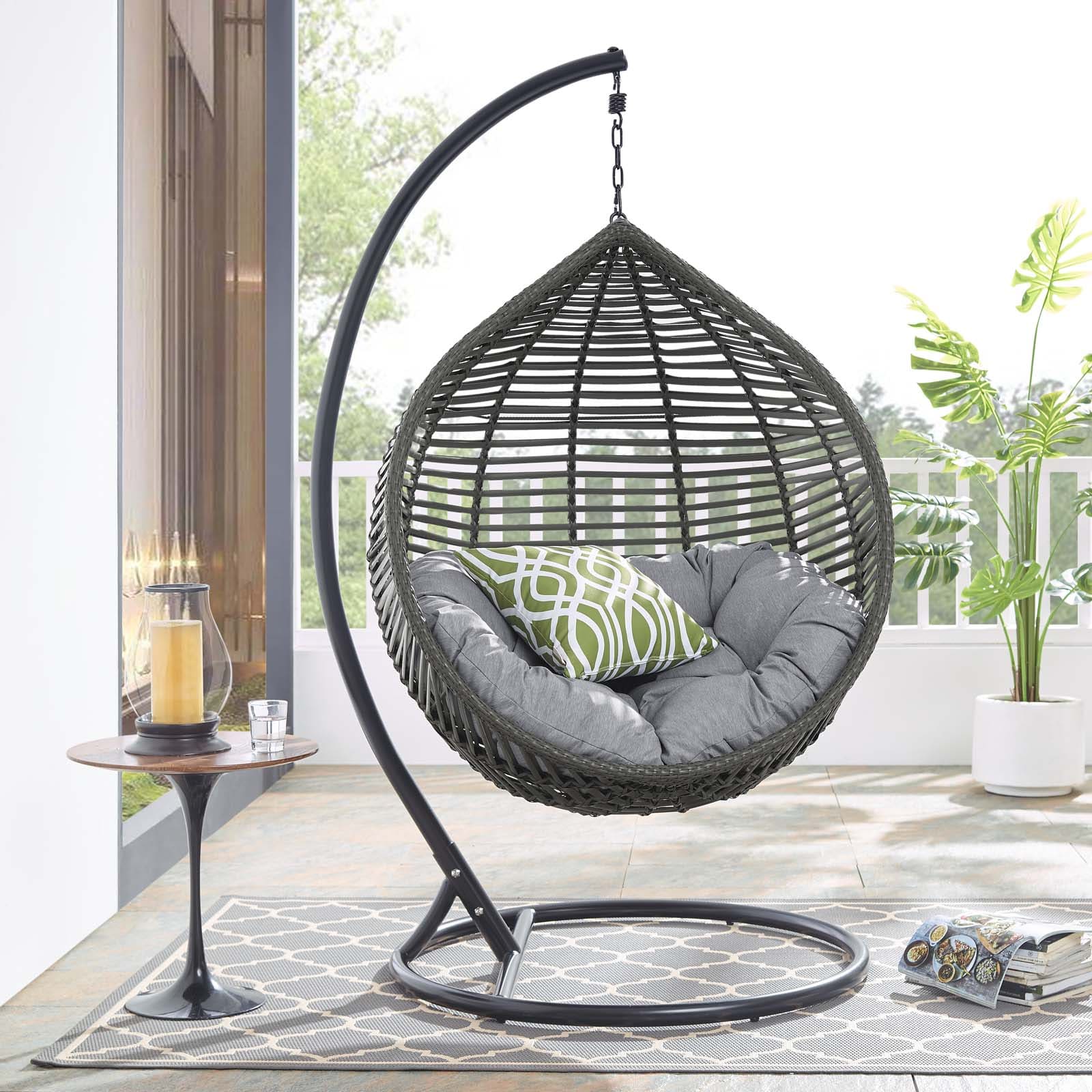 Modway Garner Teardrop Outdoor Patio Swing Chair | Outdoor Porch Swings