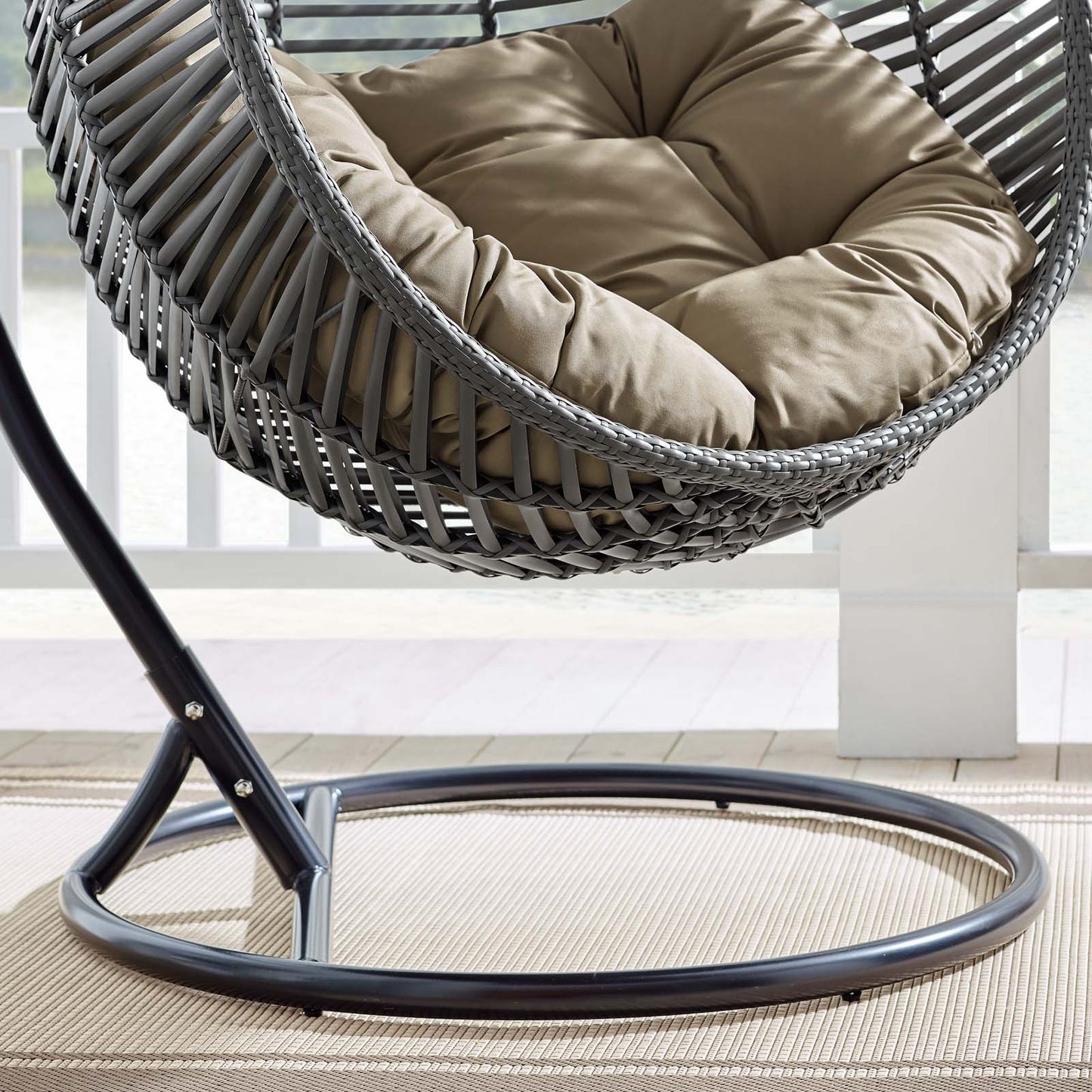 Modway Garner Teardrop Outdoor Patio Swing Chair | Outdoor Porch Swings | 