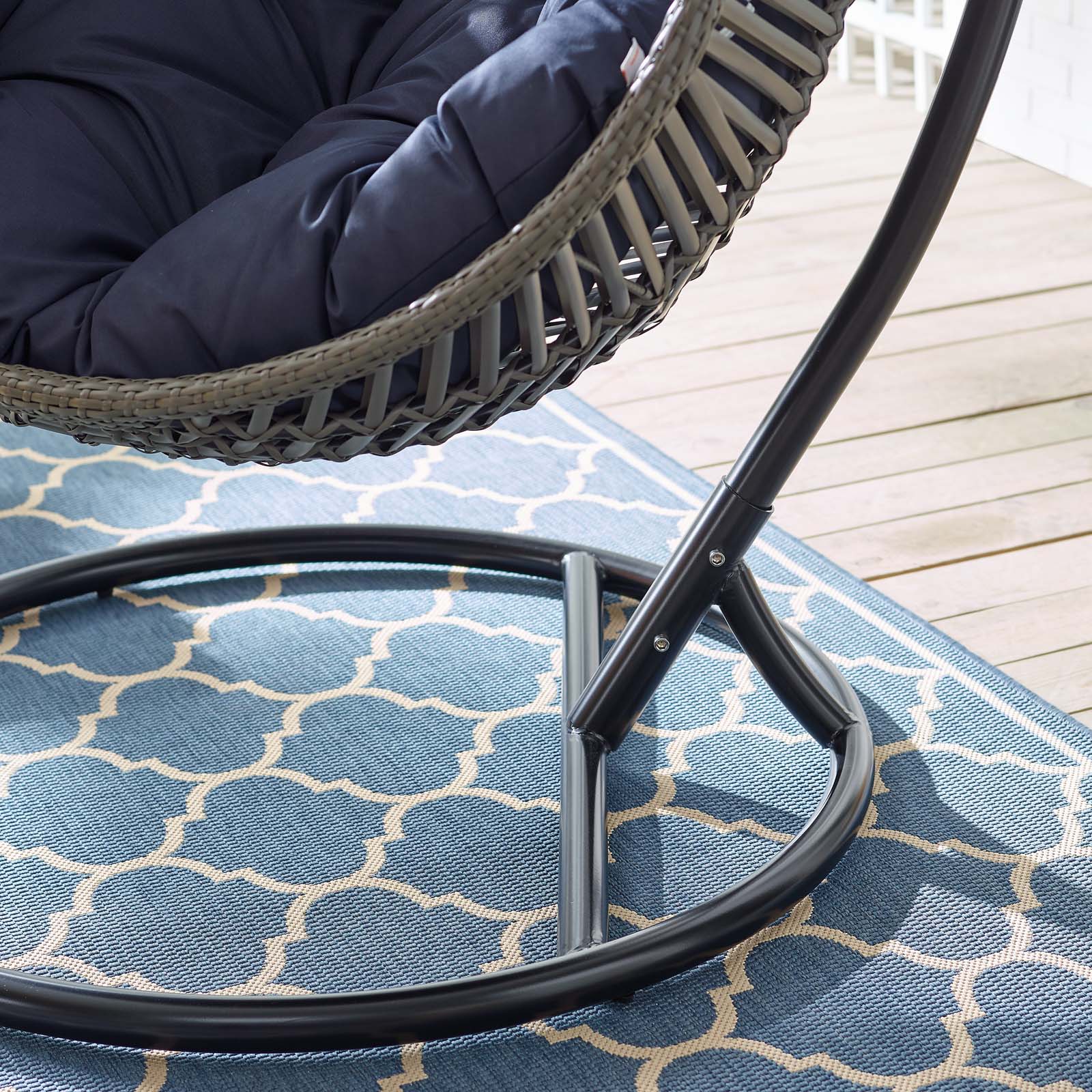 Modway Garner Teardrop Outdoor Patio Swing Chair | Outdoor Porch Swings | 