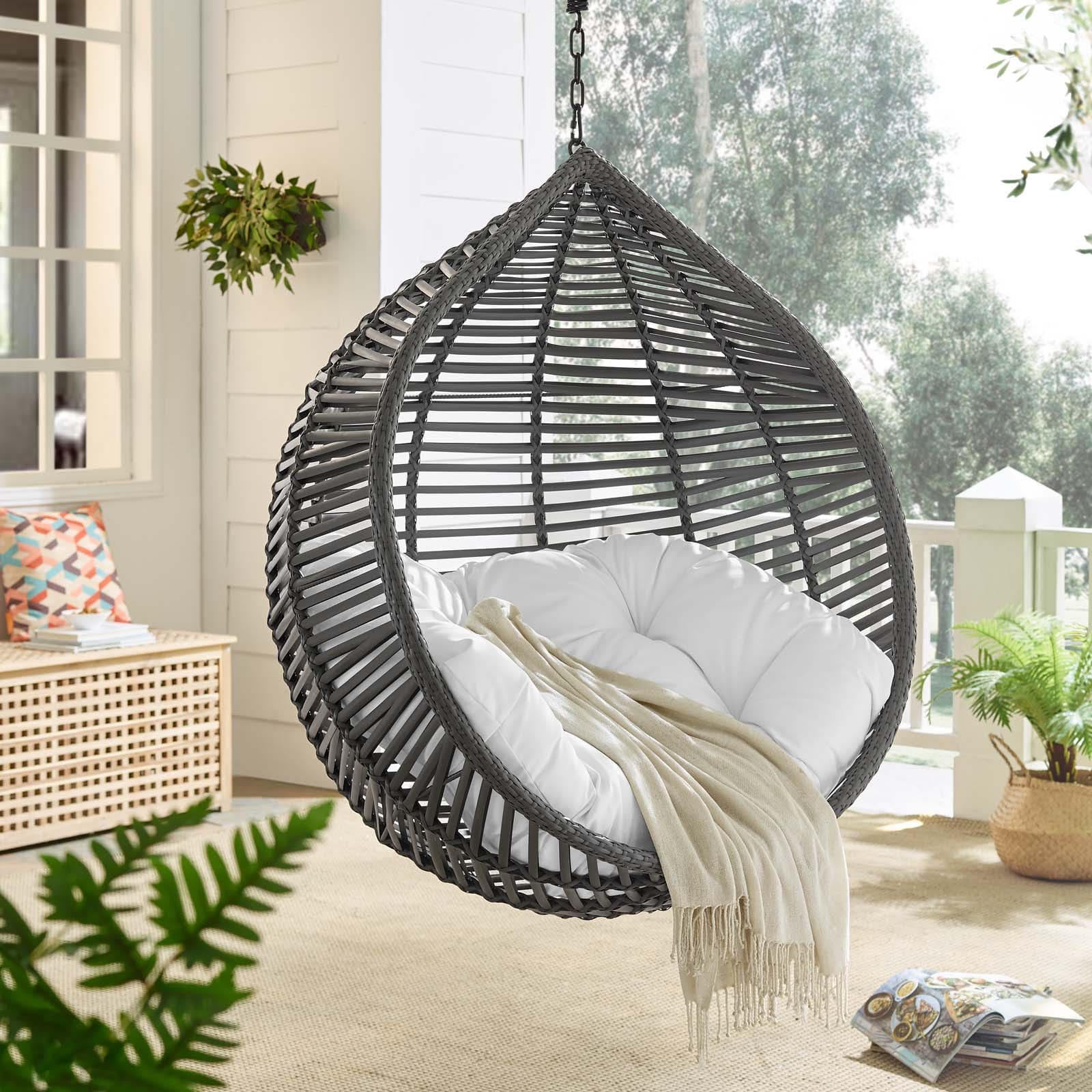 Modway Garner Teardrop Outdoor Patio Swing Chair | Outdoor Porch Swings | 