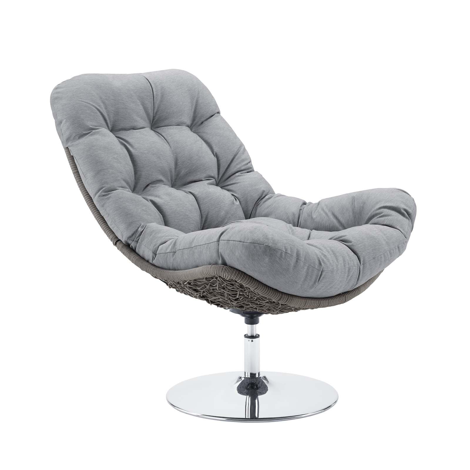 Modway Brighton Wicker Rattan Outdoor Patio Swivel Lounge Chair | Outdoor Recliners & Lounge Chairs | 