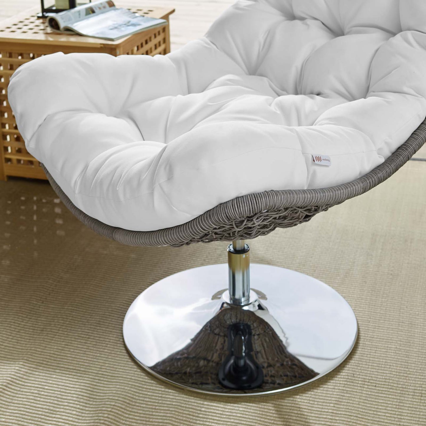 Modway Brighton Wicker Rattan Outdoor Patio Swivel Lounge Chair | Outdoor Recliners & Lounge Chairs | 