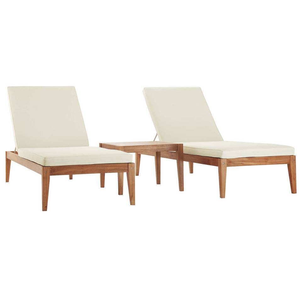 Modway Northlake 3 Piece Outdoor Patio Premium Grade A Teak Wood Set | Outdoor Patio Daybed | Modishstore-2