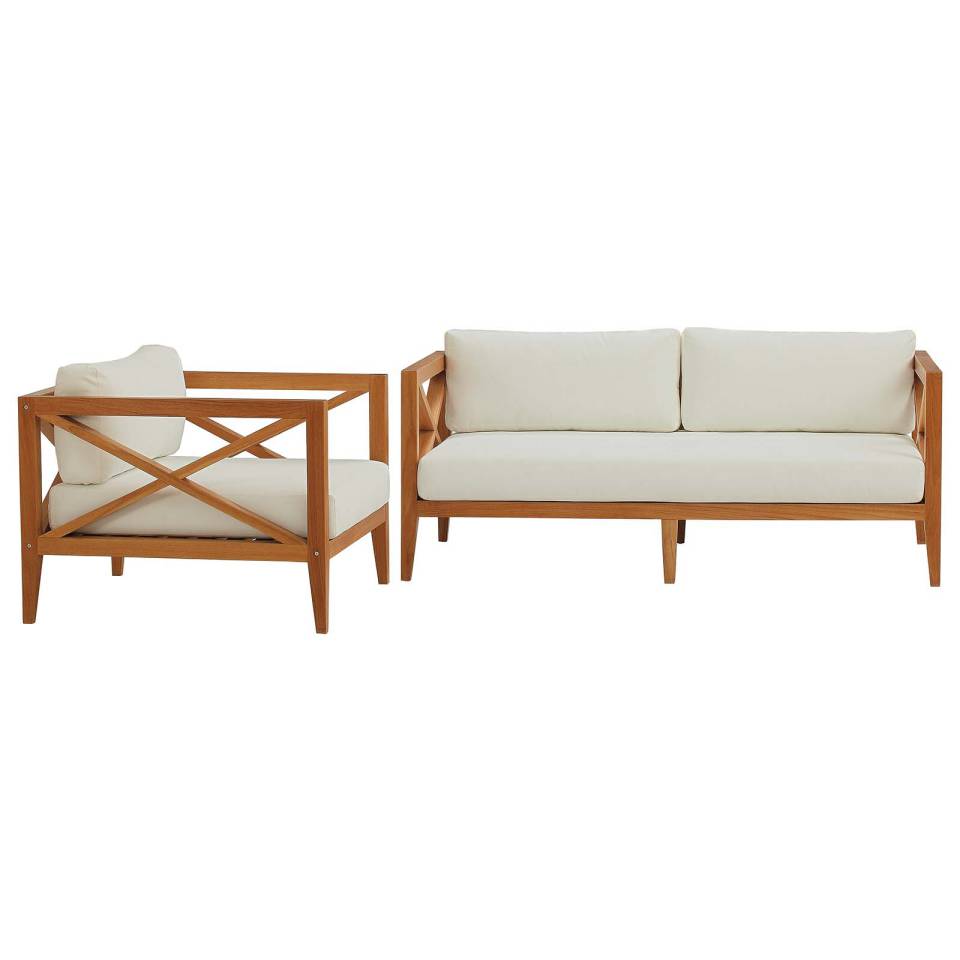 Modway Northlake 2 Piece Outdoor Patio Premium Grade A Teak Wood Set | Outdoor Patio Daybed | Modishstore-2