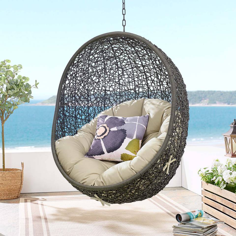 Modway Hide Sunbrella® Fabric Swing Outdoor Patio Lounge Chair Without Stand | Outdoor Porch Swings