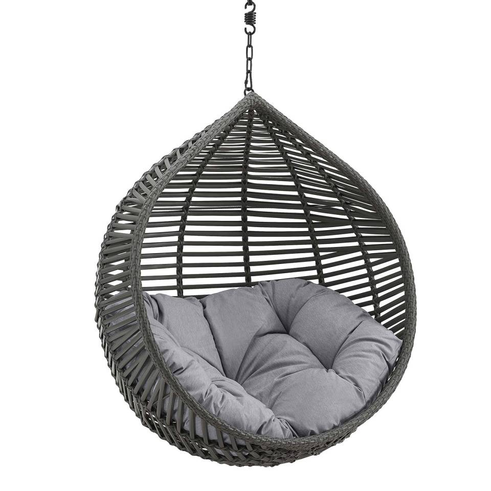 Modway Garner Teardrop Outdoor Patio Swing Chair Without Stand | Outdoor Porch Swings | 