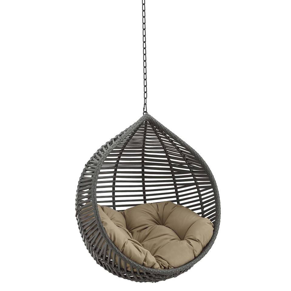 Modway Garner Teardrop Outdoor Patio Swing Chair Without Stand | Outdoor Porch Swings | 