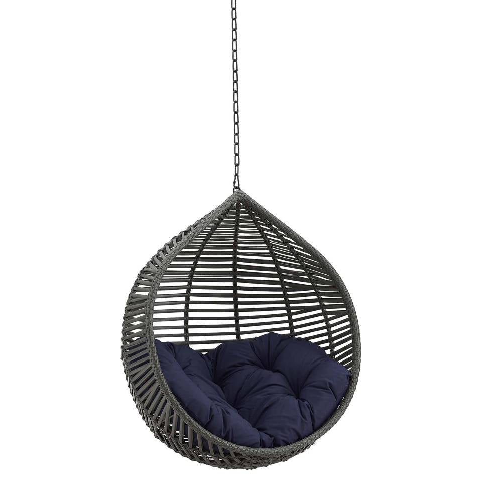 Modway Garner Teardrop Outdoor Patio Swing Chair Without Stand | Outdoor Porch Swings | 