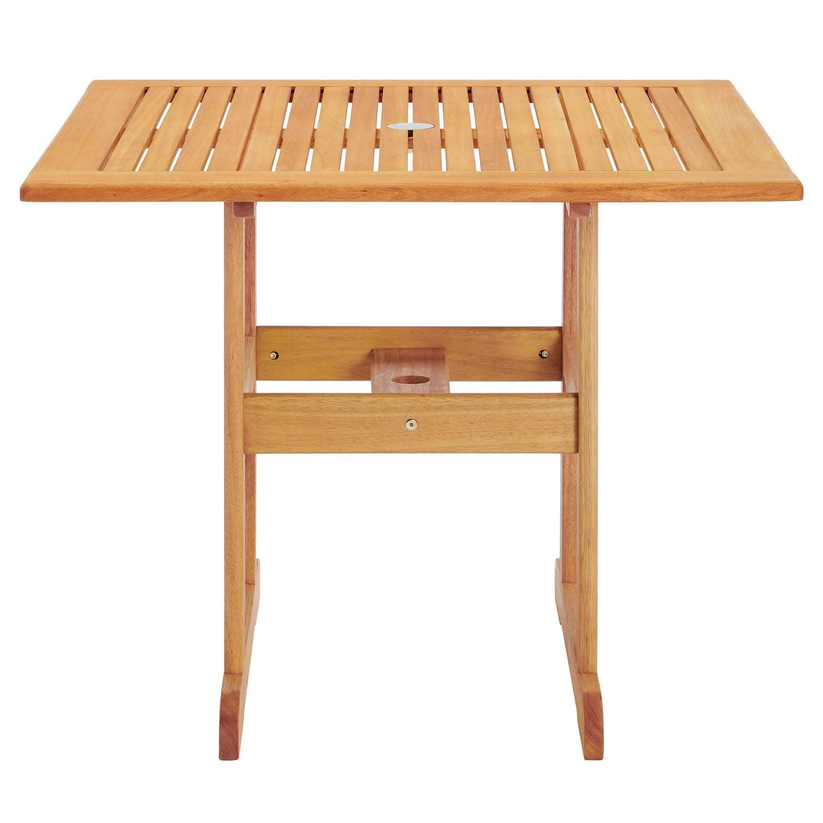 Modway Hatteras 36" Square Outdoor Patio Eucalyptus Wood Dining Table | Dining Tables | 