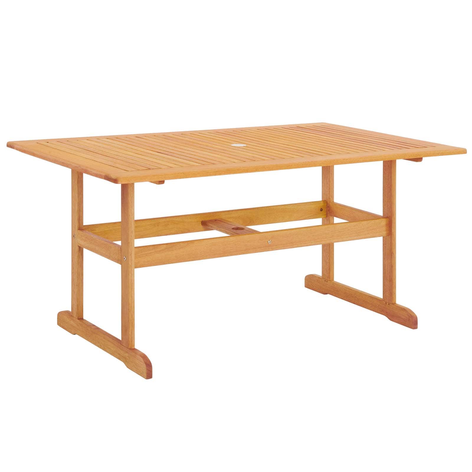 Modway Hatteras 59" Rectangle Outdoor Patio Eucalyptus Wood Dining Table | Dining Tables | 