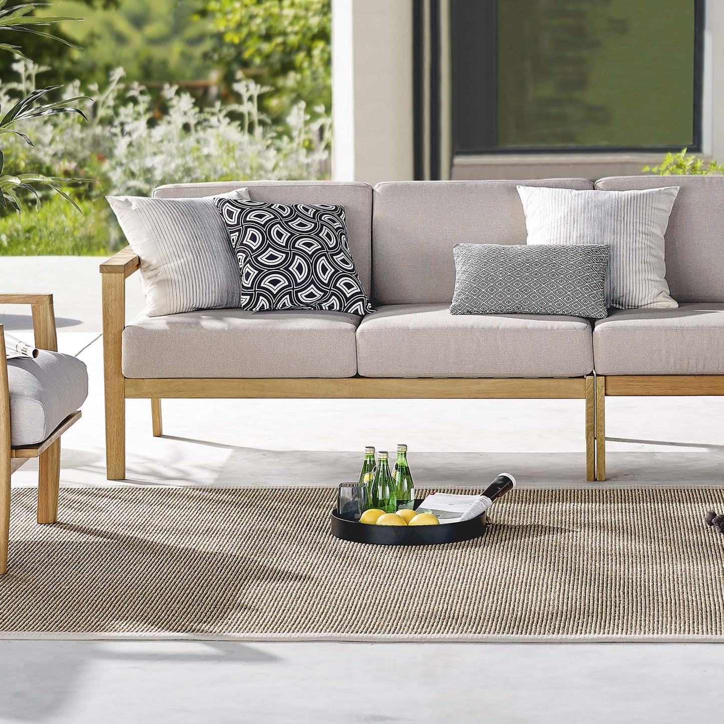 Modway Sedona Outdoor Patio Eucalyptus Wood Right-Facing Loveseat | Loveseats | Modishstore