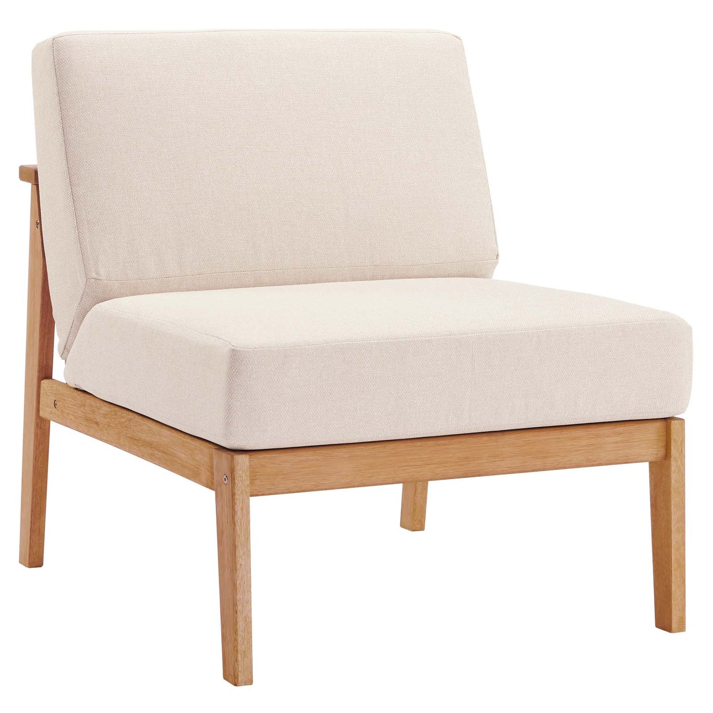 Modway Sedona Outdoor Patio Eucalyptus Wood Sectional Sofa Armless Chair | Accent Chairs | Modishstore-2