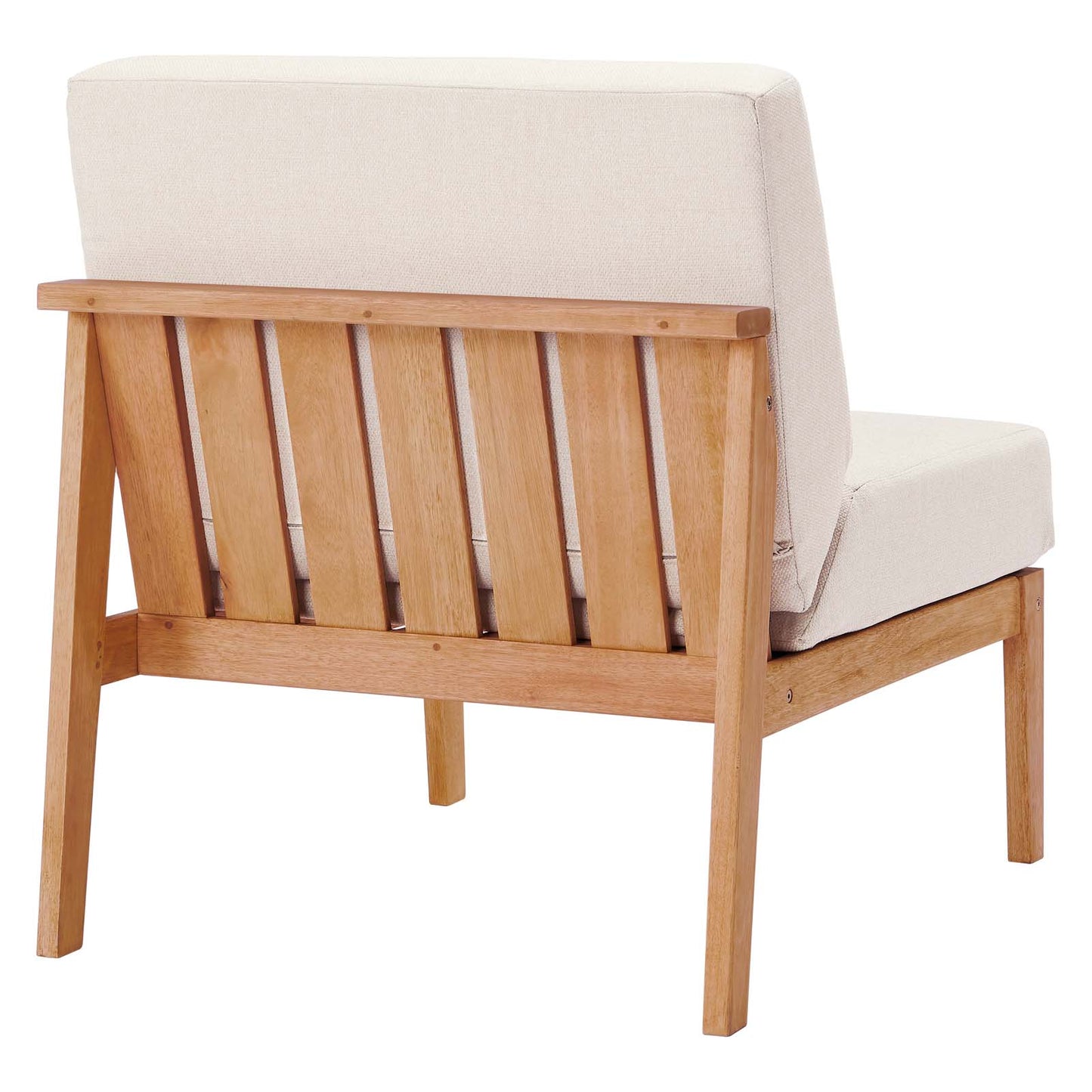 Modway Sedona Outdoor Patio Eucalyptus Wood Sectional Sofa Armless Chair | Accent Chairs | Modishstore-4