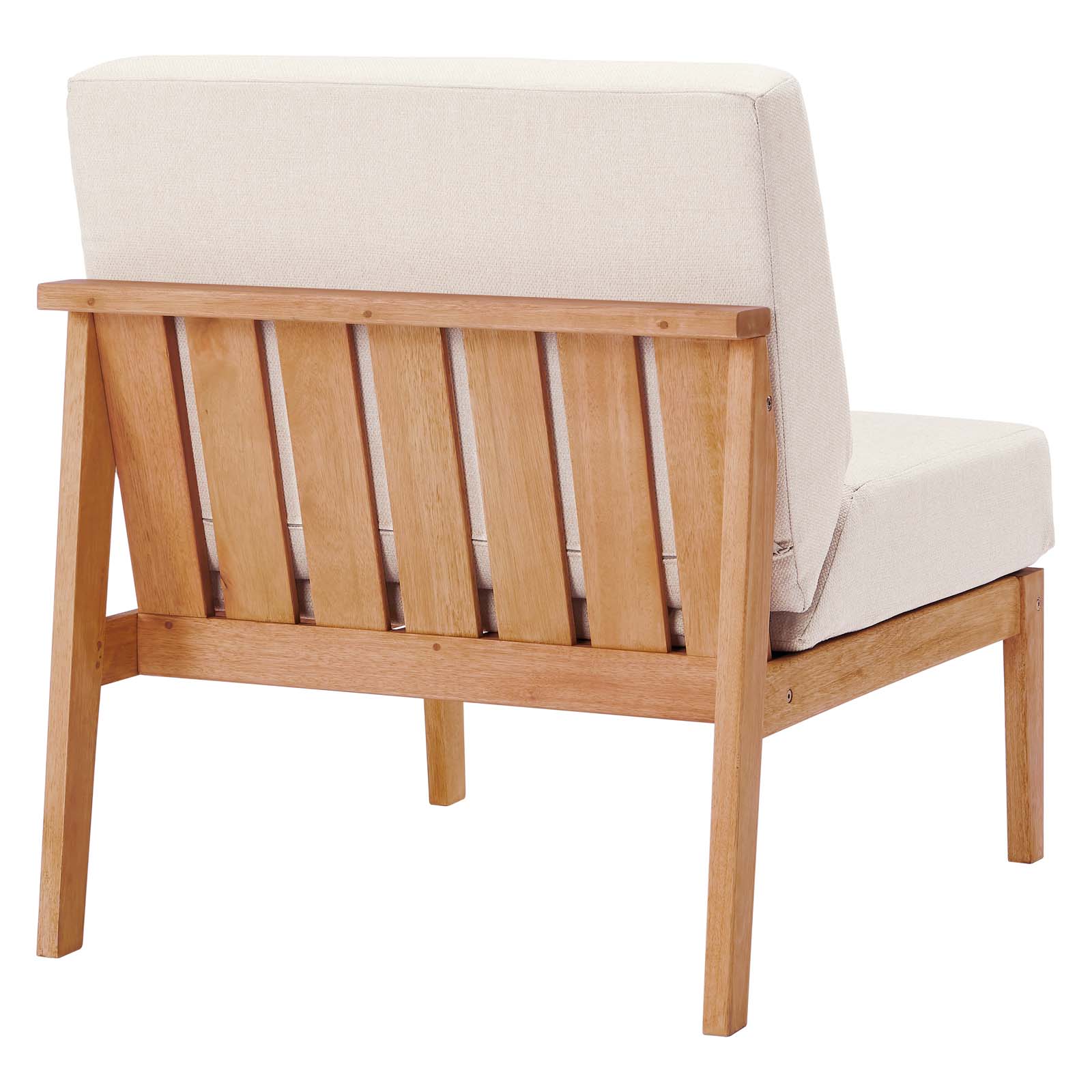 Modway Sedona Outdoor Patio Eucalyptus Wood Sectional Sofa Armless Chair | Accent Chairs | Modishstore-4