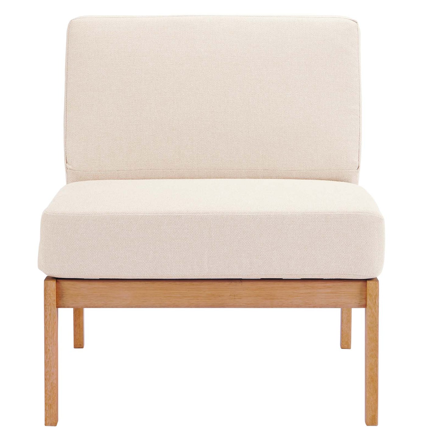 Modway Sedona Outdoor Patio Eucalyptus Wood Sectional Sofa Armless Chair | Accent Chairs | Modishstore-5