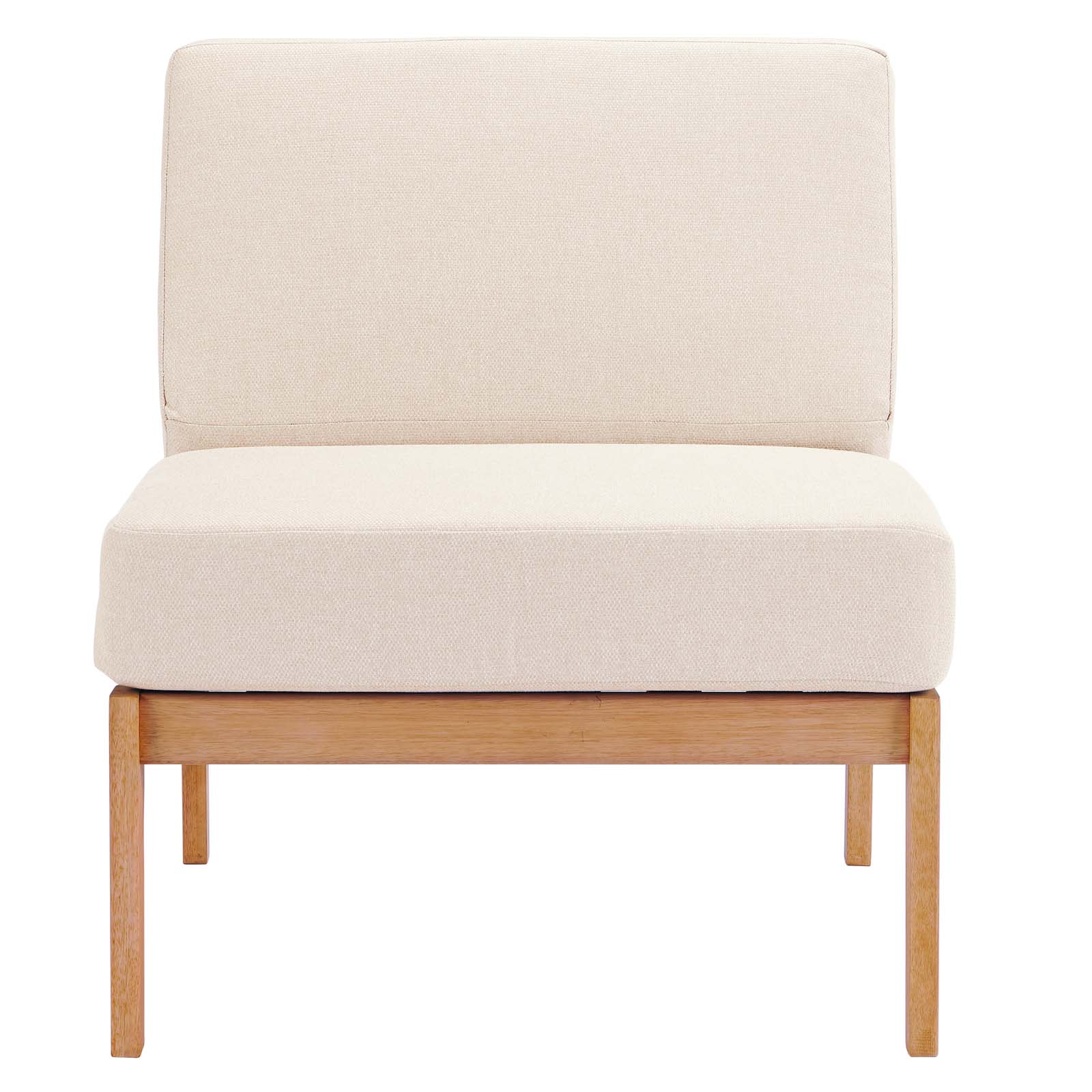 Modway Sedona Outdoor Patio Eucalyptus Wood Sectional Sofa Armless Chair | Accent Chairs | Modishstore-5