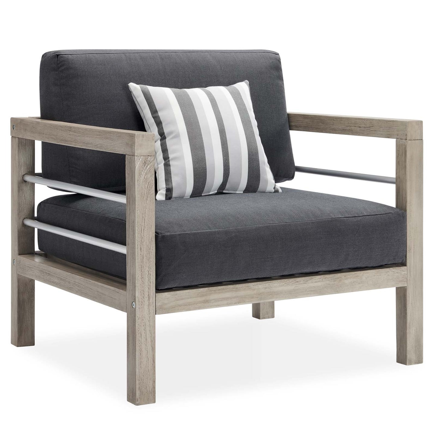 Modway Wiscasset Outdoor Patio Acacia Wood Armchair | Armchairs | Modishstore-2