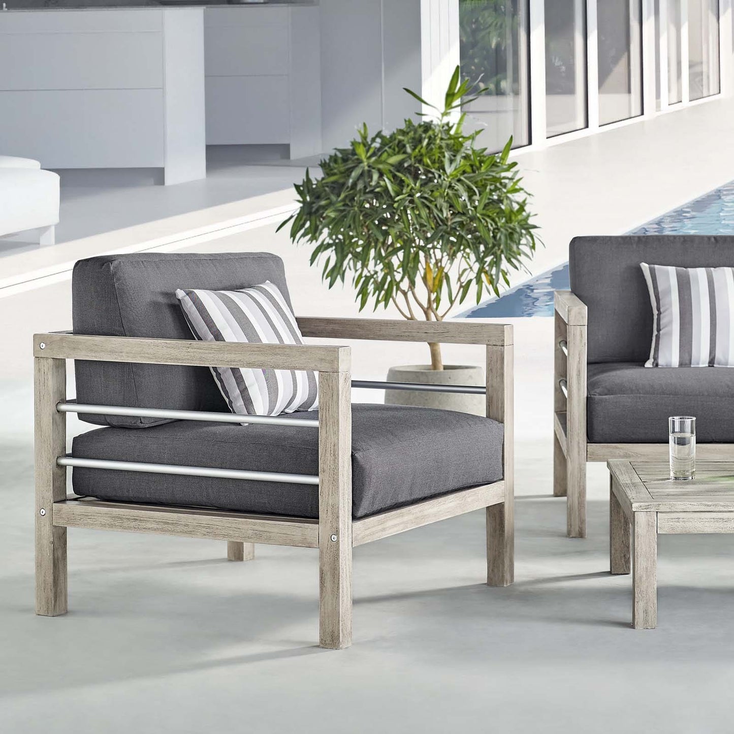 Modway Wiscasset Outdoor Patio Acacia Wood Armchair | Armchairs | Modishstore
