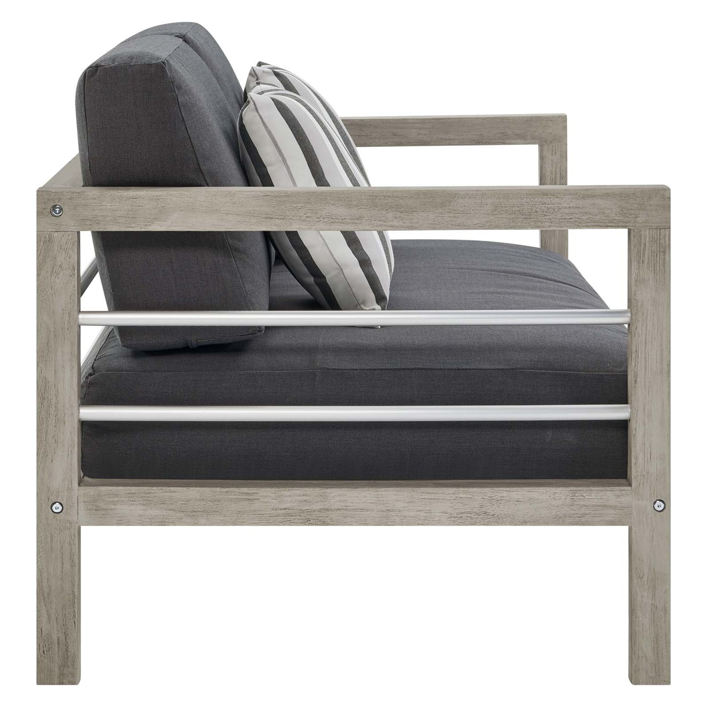 Modway Wiscasset Outdoor Patio Acacia Wood Loveseat | Loveseats | Modishstore-3
