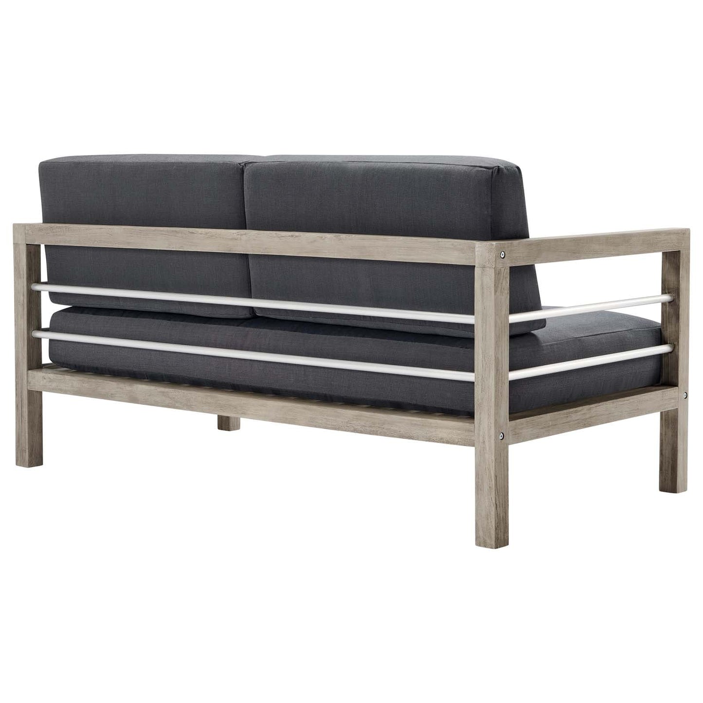 Modway Wiscasset Outdoor Patio Acacia Wood Loveseat | Loveseats | Modishstore-4