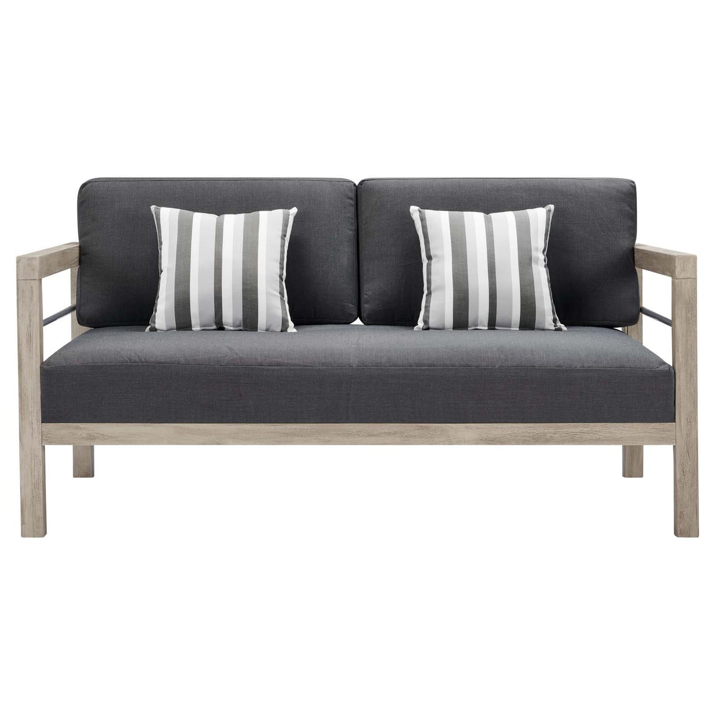 Modway Wiscasset Outdoor Patio Acacia Wood Loveseat | Loveseats | Modishstore-5