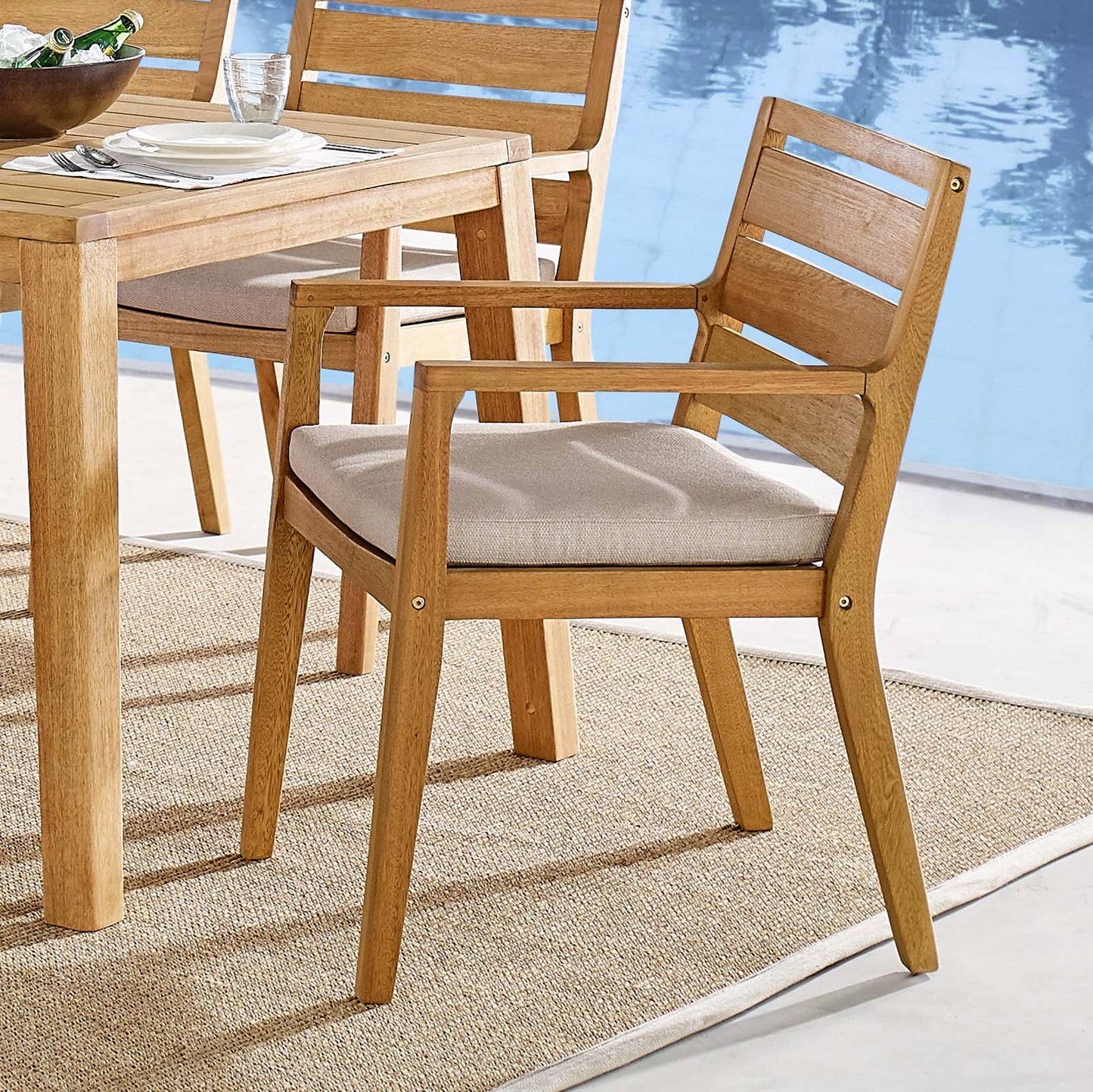 Modway Portsmouth Karri Wood Outdoor Patio Dining Armchair | Armchairs | Modishstore