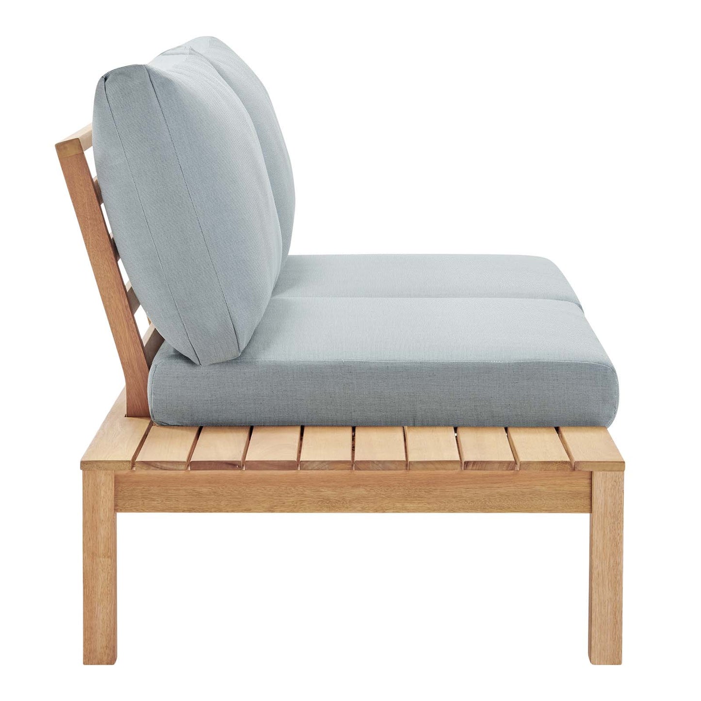 Modway Freeport Karri Wood Outdoor Patio Loveseat with Right-Facing Side End Table | Loveseats | 