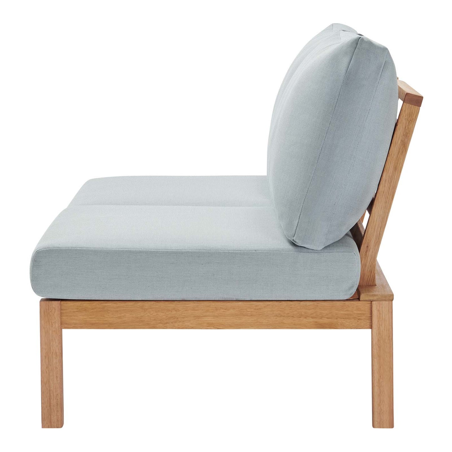 Modway Freeport Karri Wood Outdoor Patio Loveseat with Right-Facing Side End Table | Loveseats | 