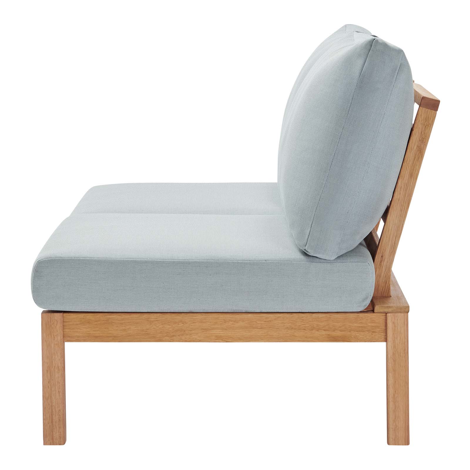 Modway Freeport Karri Wood Outdoor Patio Loveseat with Right-Facing Side End Table | Loveseats | 