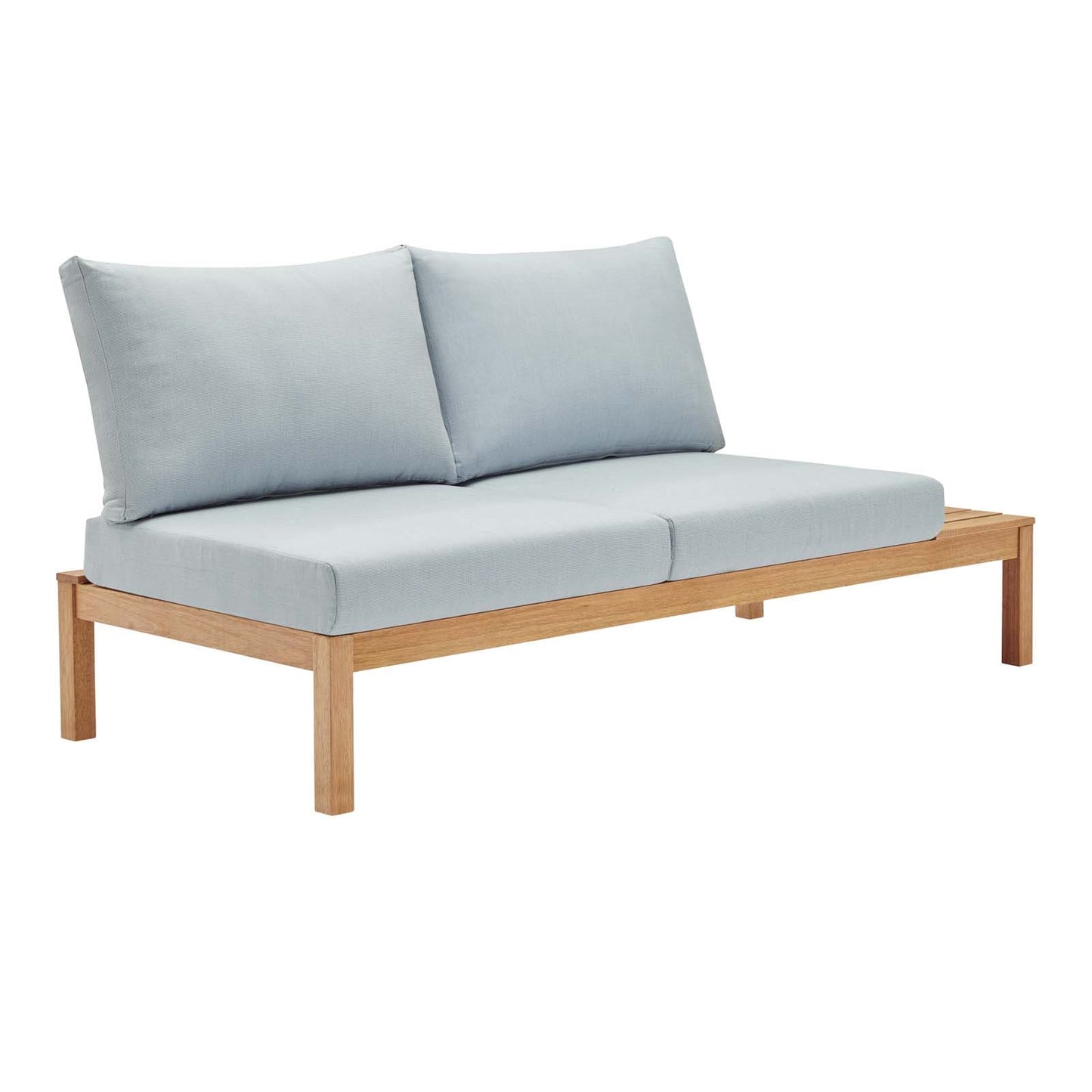 Modway Freeport Karri Wood Outdoor Patio Loveseat with Left-Facing Side End Table | Loveseats | 