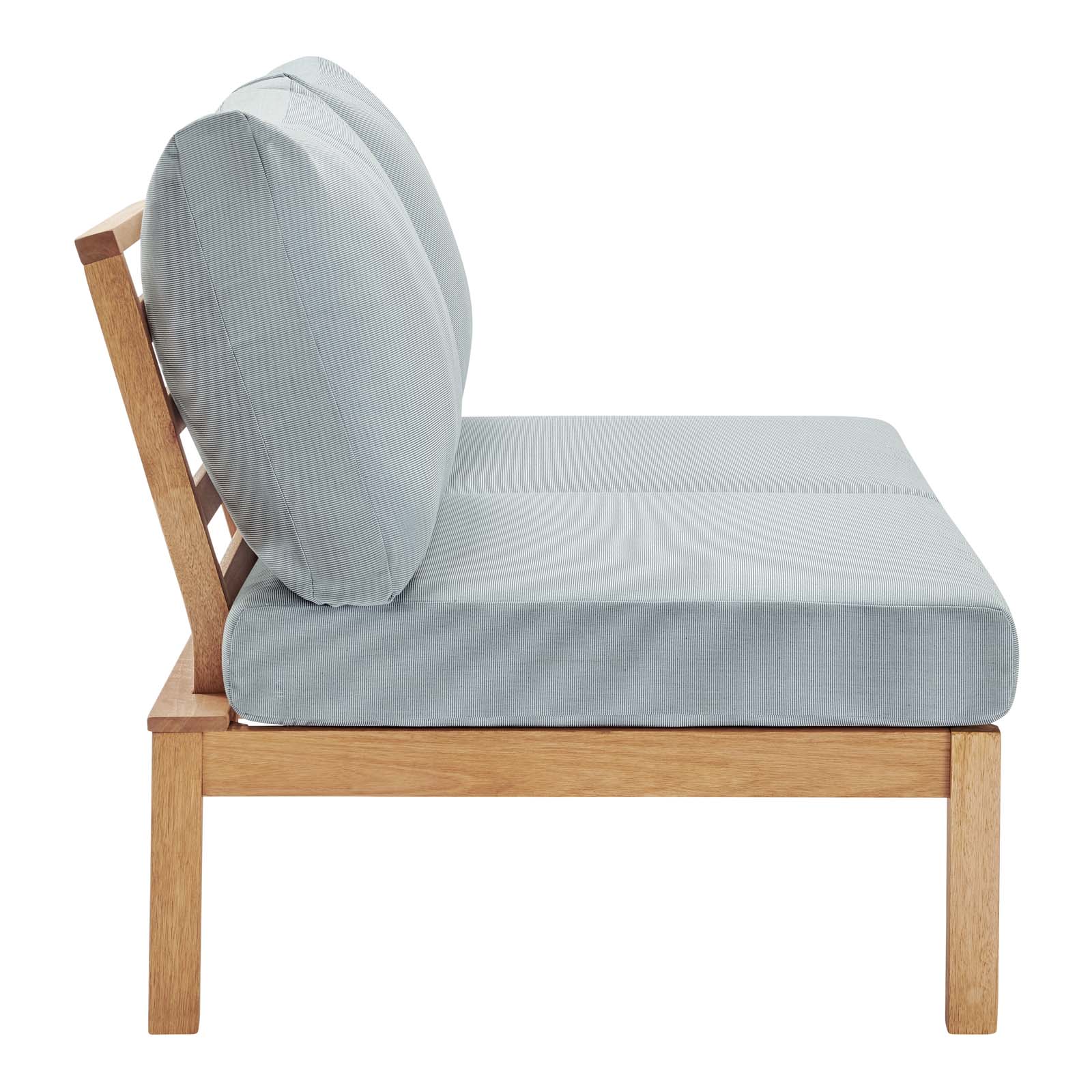Modway Freeport Karri Wood Outdoor Patio Loveseat with Left-Facing Side End Table | Loveseats | 