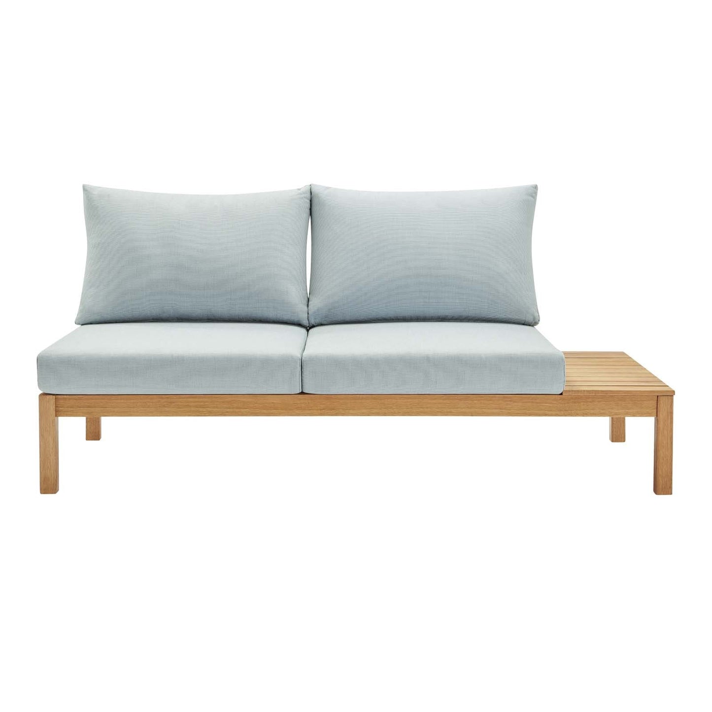 Modway Freeport Karri Wood Outdoor Patio Loveseat with Left-Facing Side End Table | Loveseats | 