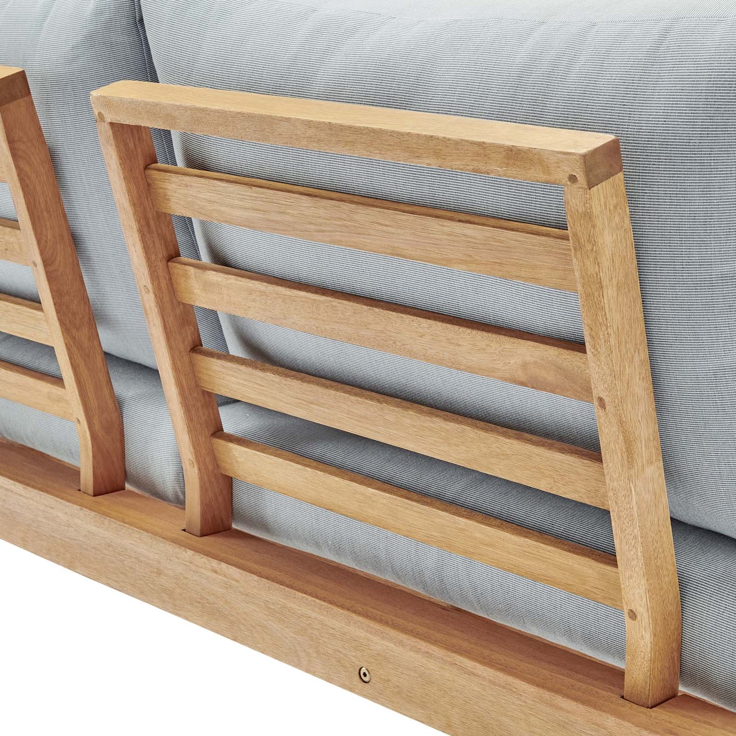 Modway Freeport Karri Wood Outdoor Patio Loveseat with Left-Facing Side End Table | Loveseats | 