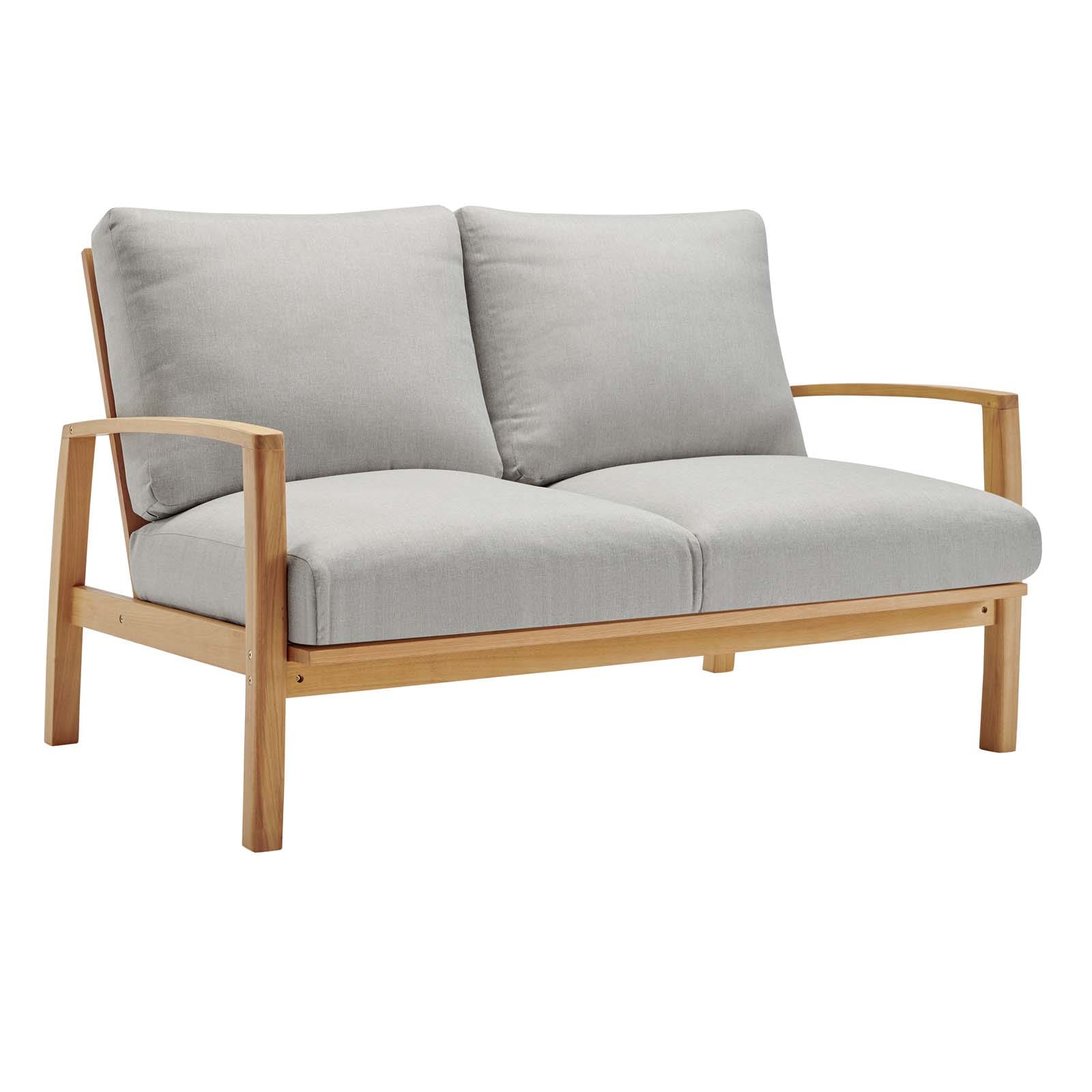 Modway Orlean Outdoor Patio Eucalyptus Wood Loveseat | Loveseats | Modishstore-4