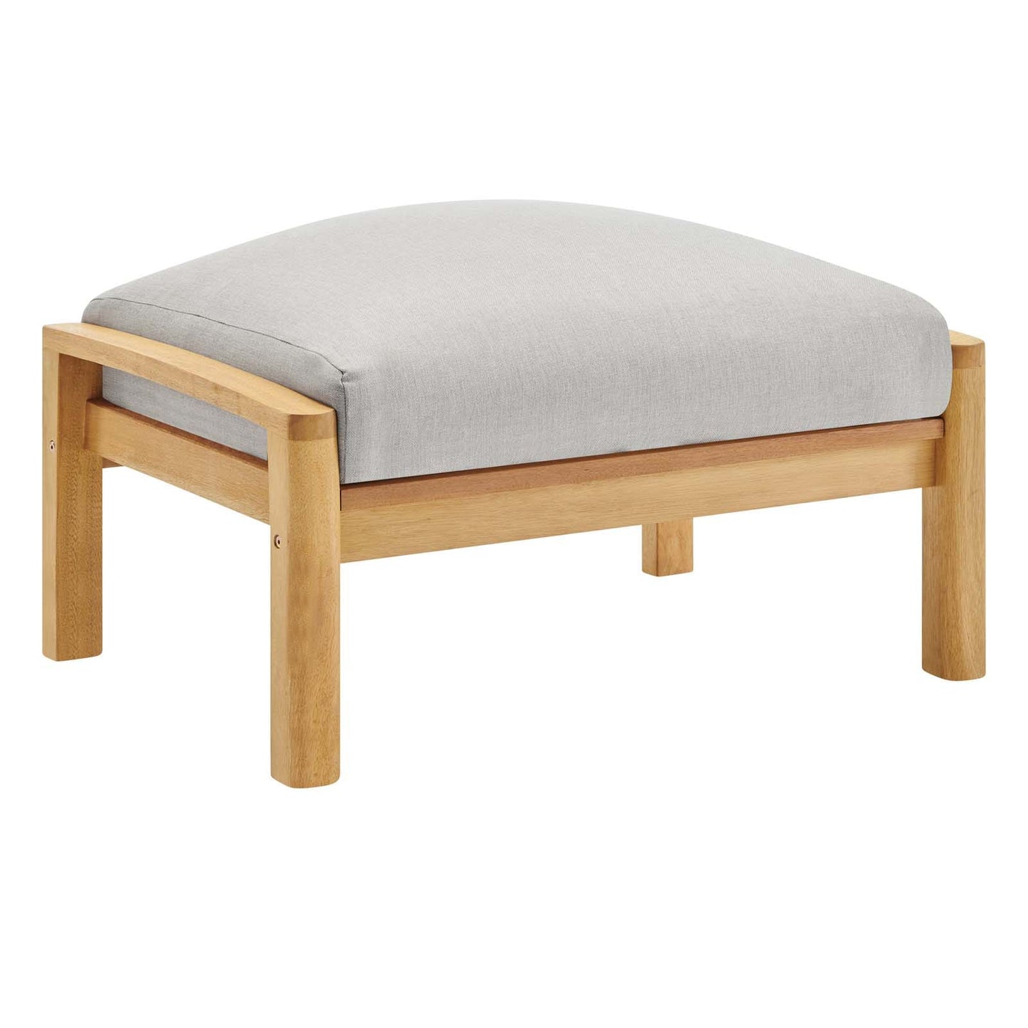 Modway Orlean Outdoor Patio Eucalyptus Wood Ottoman | Outdoor Ottoman | Modishstore-3