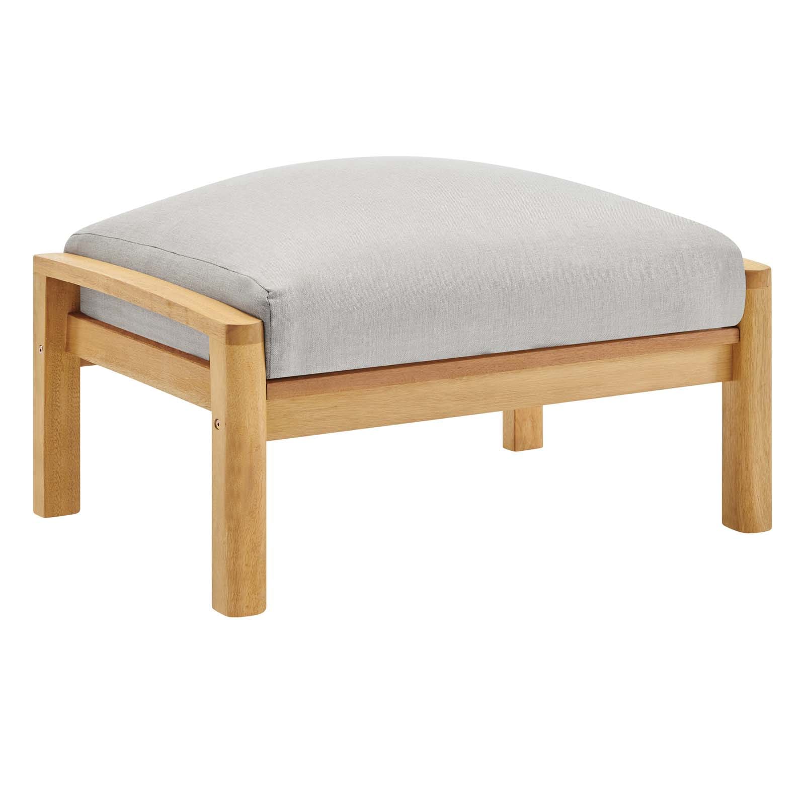 Modway Orlean Outdoor Patio Eucalyptus Wood Ottoman | Outdoor Ottoman | Modishstore-3