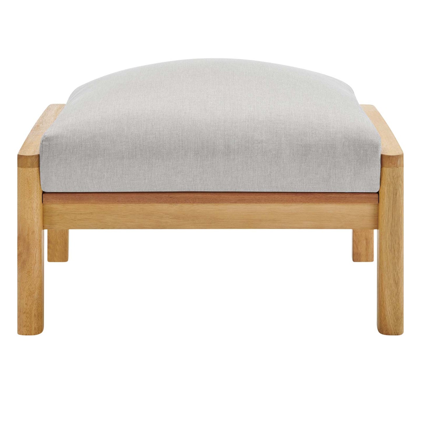 Modway Orlean Outdoor Patio Eucalyptus Wood Ottoman | Outdoor Ottoman | Modishstore-2