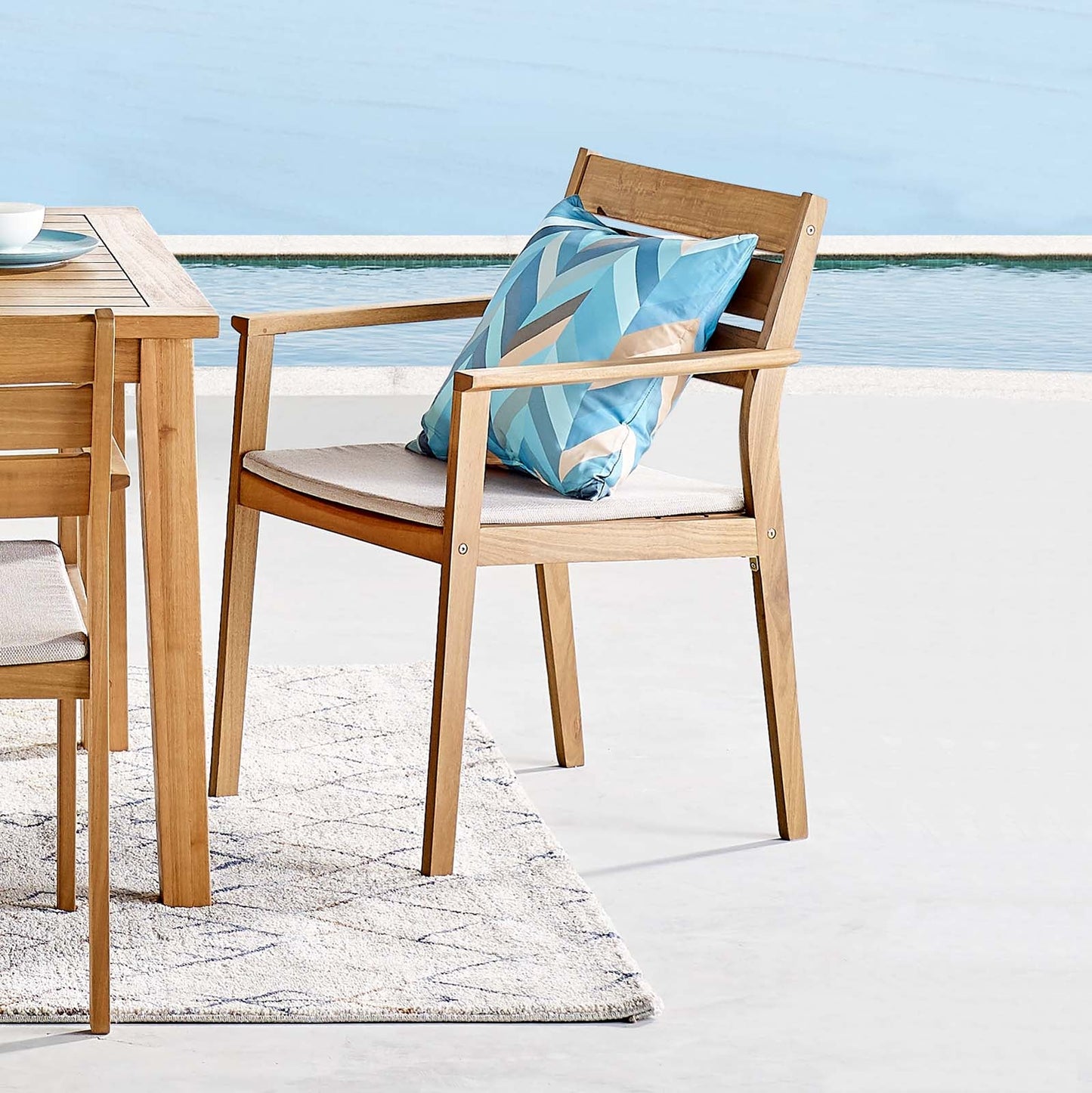 Modway Viewscape Outdoor Patio Ash Wood Dining Armchair | Dining Chairs | Modishstore-2