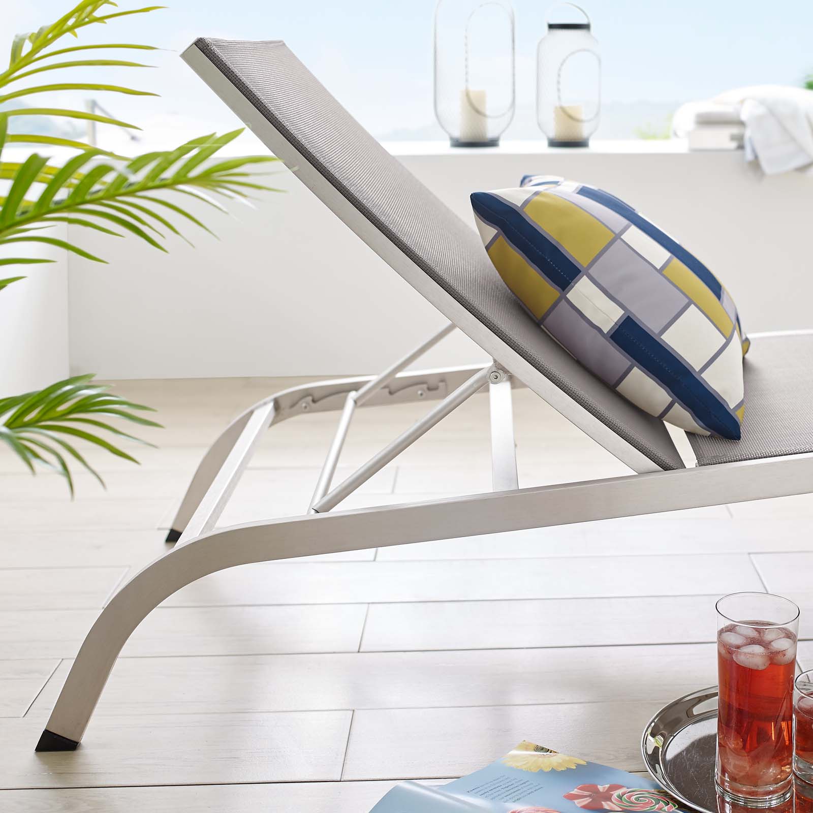 Modway Savannah Mesh Chaise Outdoor Patio Aluminum Lounge Chair | Outdoor Recliners & Lounge Chairs | Modishstore-13