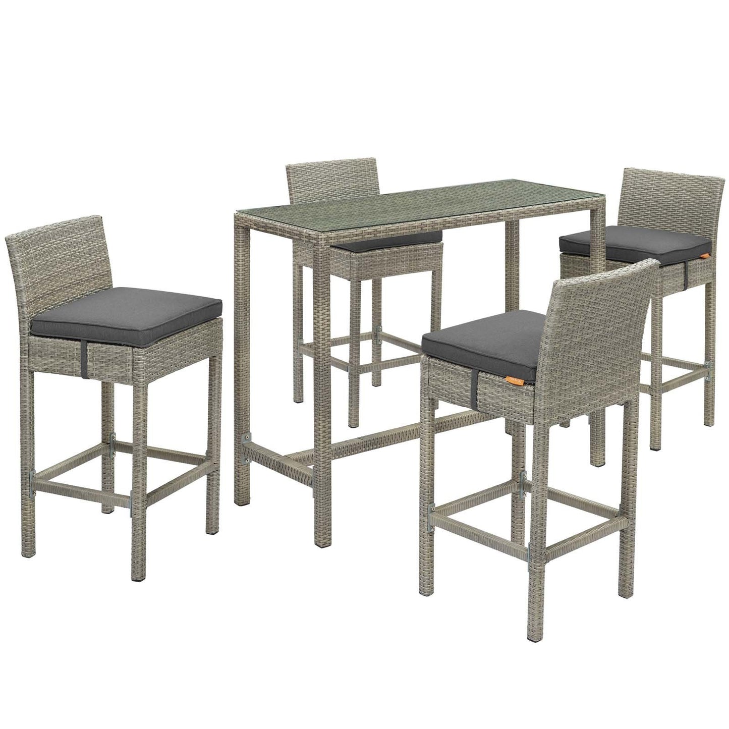 Modway Conduit 5 Piece Outdoor Patio Wicker Rattan Set