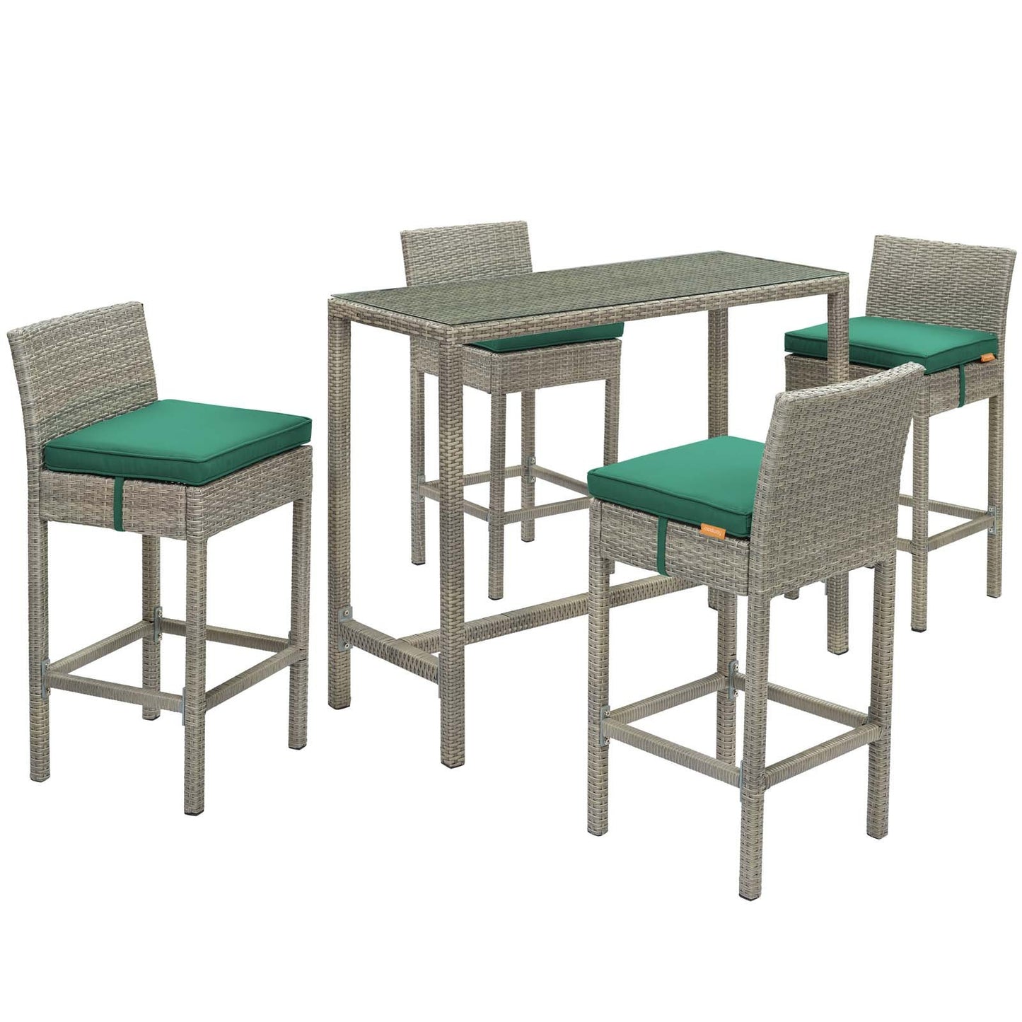 Modway Conduit 5 Piece Outdoor Patio Wicker Rattan Set