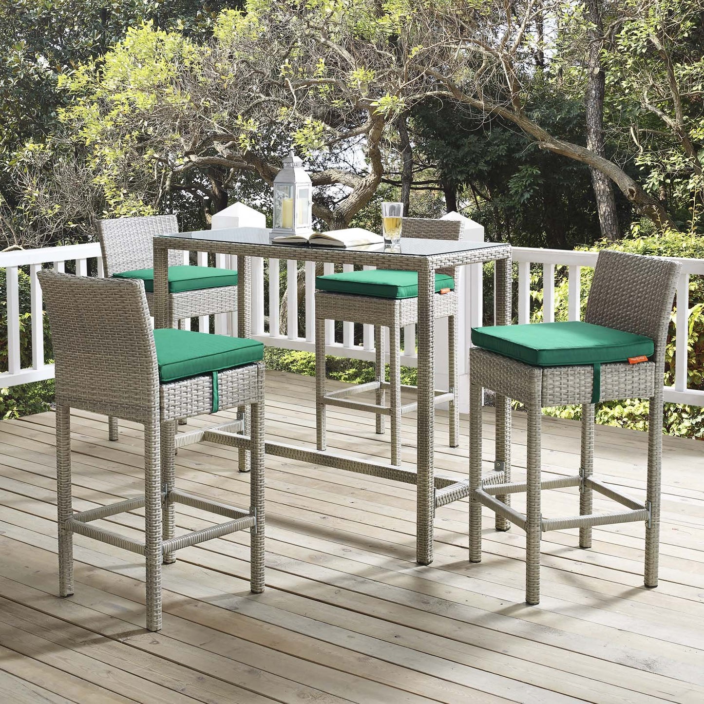 Modway Conduit 5 Piece Outdoor Patio Wicker Rattan Set