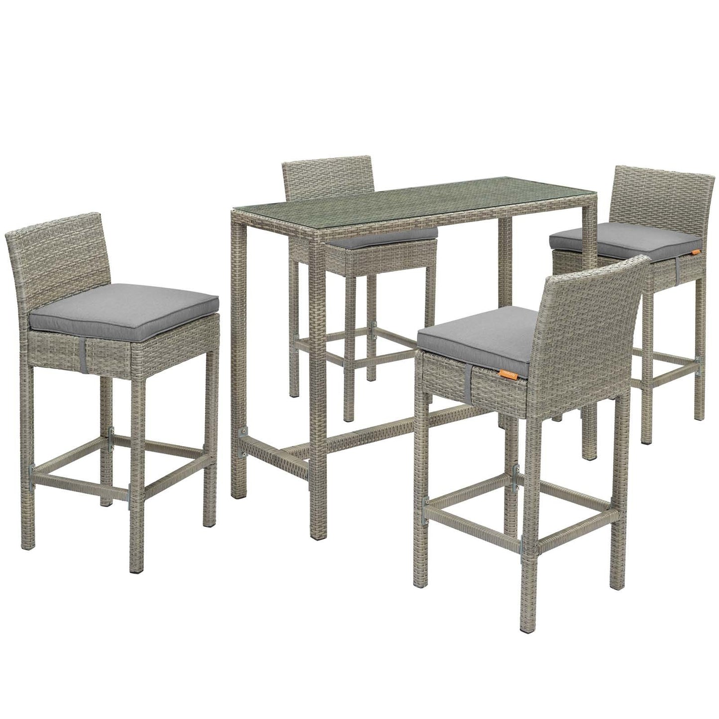 Modway Conduit 5 Piece Outdoor Patio Wicker Rattan Set